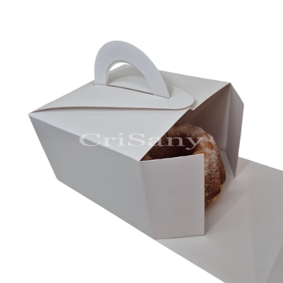 Бяла кутия за торта с дръжка 20x20x12.5 см (10 бр.)