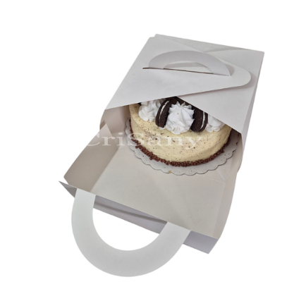 Кутия за торта бяла с дръжка 20/20/12.5 Ю/10 бр/