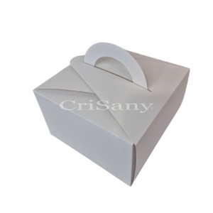 Бяла кутия за торта с дръжка 20x20x12.5 см (10 бр.)