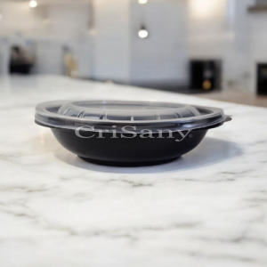 Кутия салата кр. черна 500мл с прозр. к-к 50 бр.