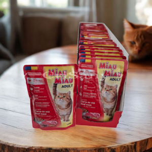 MIAU ПАУЧ за котки Говеждо 100гр - 20бр+4подарък
