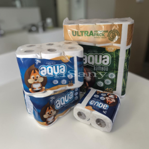 Тоалетна хартия 3 пластова Aqua 40 бр./пак.